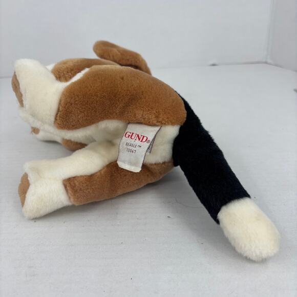 Gund Beagle Puppy Dog Plush Brown Black White with Collar 9 Inch Stuffed 13067 - Picture 4 of 9
